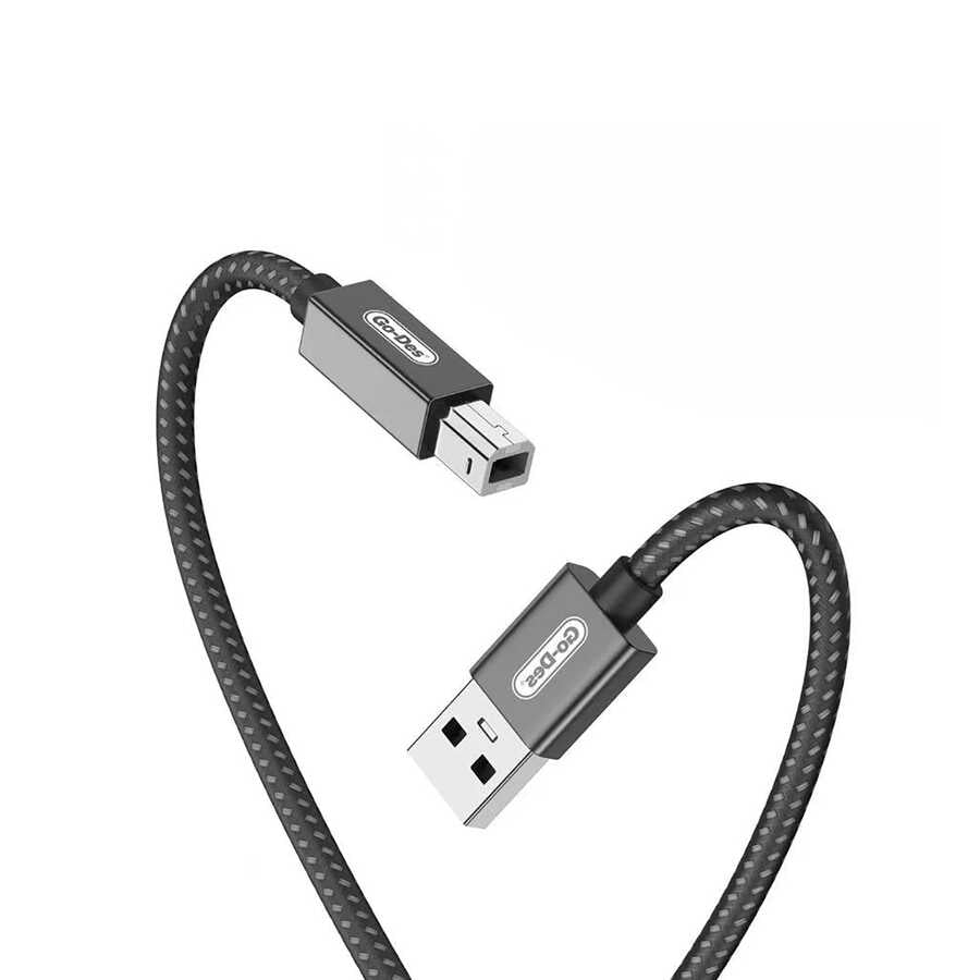 Go Des GD-HM836 USB-A to USB-B 2.0 Örgülü 2 Metre Yazıcı Kablosu - 1 Go Des GD-HM836 USB-A to USB-B 2.0 Örgülü 2 Metre Yazıcı Kablosu - 1
